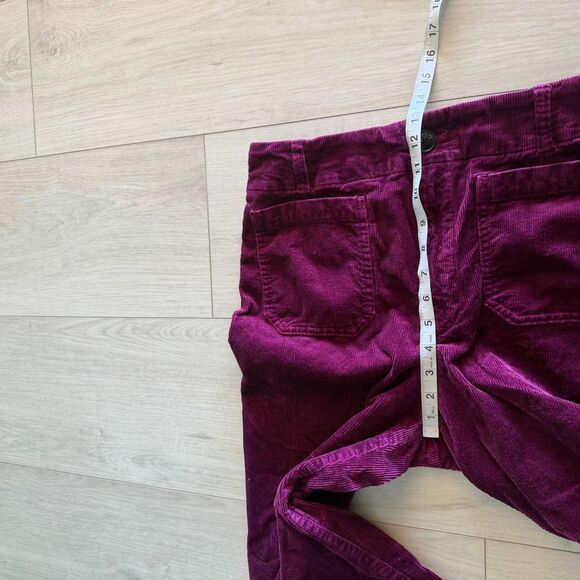 Anthropologie Maeve Colette Cropped Wide Leg Corduroy Pants Grape Purple size 31 - Picture 5 of 10